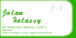 jolan halassy business card